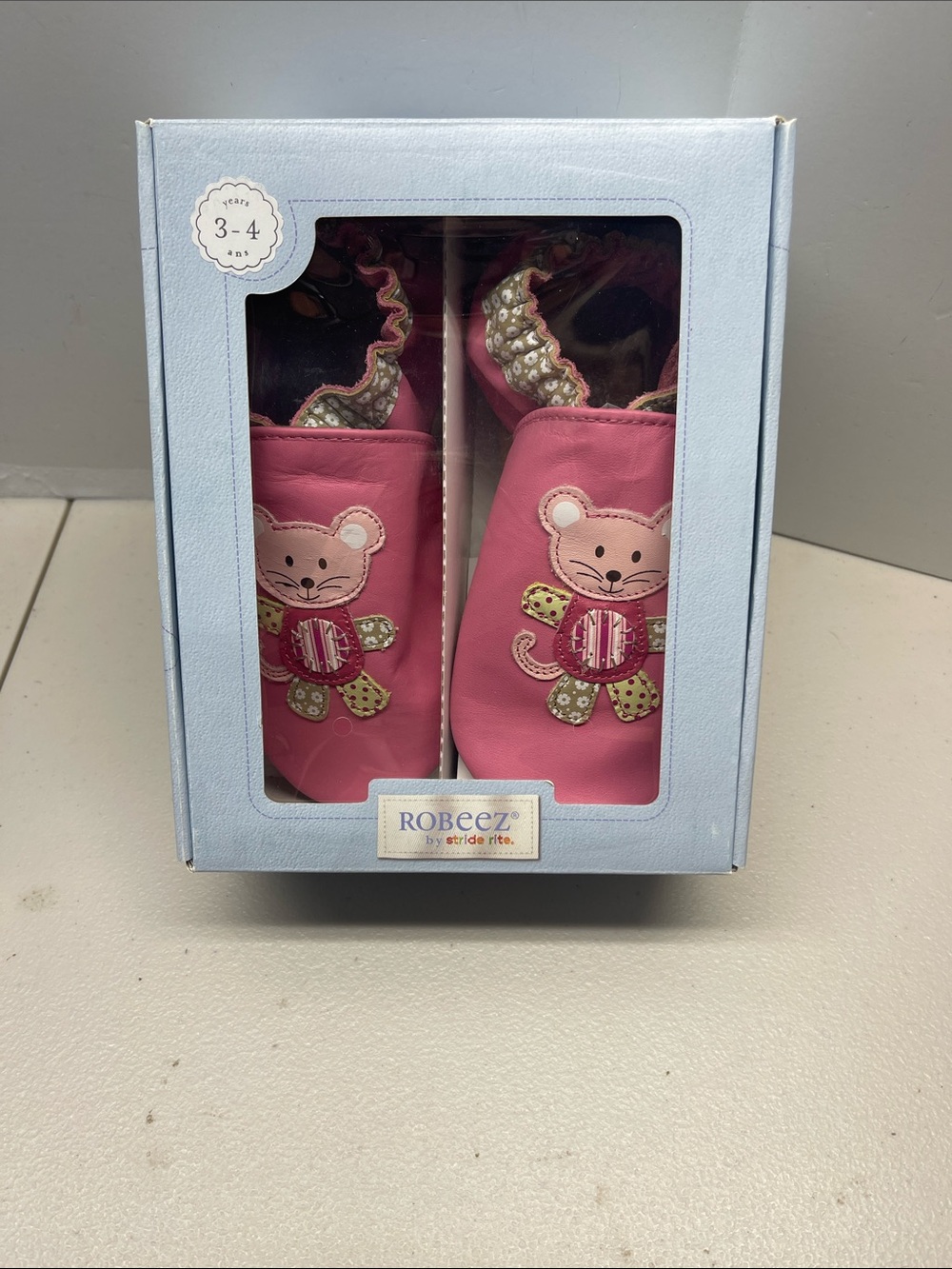 Robeez Hot Pink Baby Moccasins with Teddy Applique. NEW